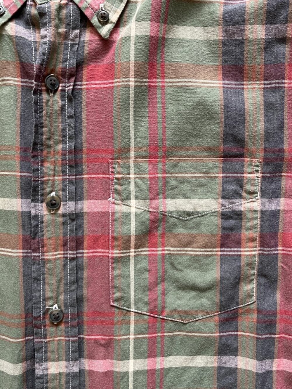 Club Monaco Plaid Button Down Shirt M Green Red Slim Fit - Picture 4 of 9